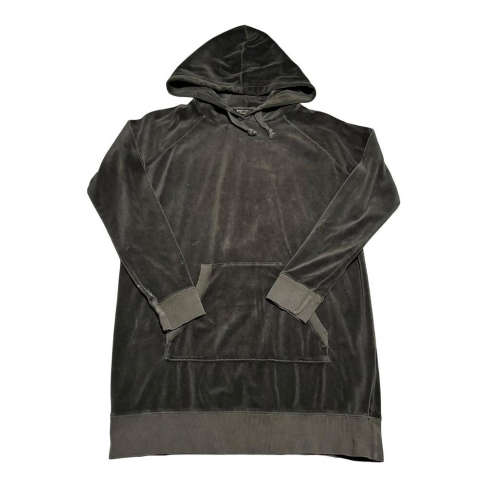 Juicy Couture Black Label Velour‎ Green Oversized Stained Hoodie Women's Small